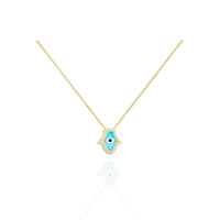 Hamsa Chain Necklace in 18k Yellow gold
