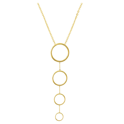 Circles Cable Chain Necklace in 18K Yellow Gold