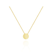 Plain Disc Pendant Necklace in 18k Gold