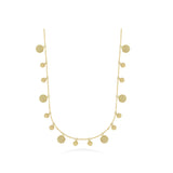 Station Necklace with Hammered Coins in 18k Yellow Gold