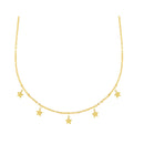Star Cascade Princess Necklace in 18K Yellow Gold