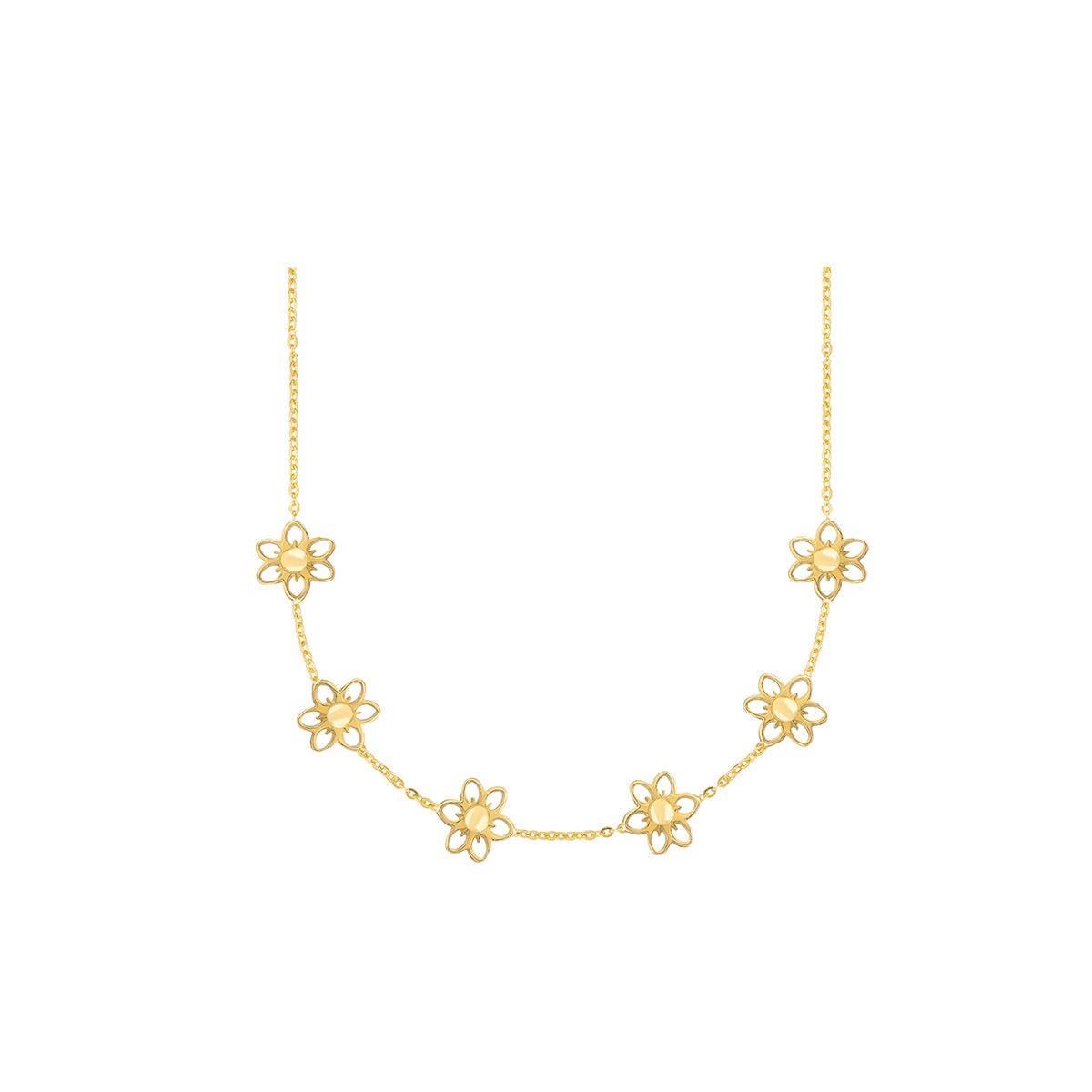 Daisy Chain Necklace in 18K Yellow gold
