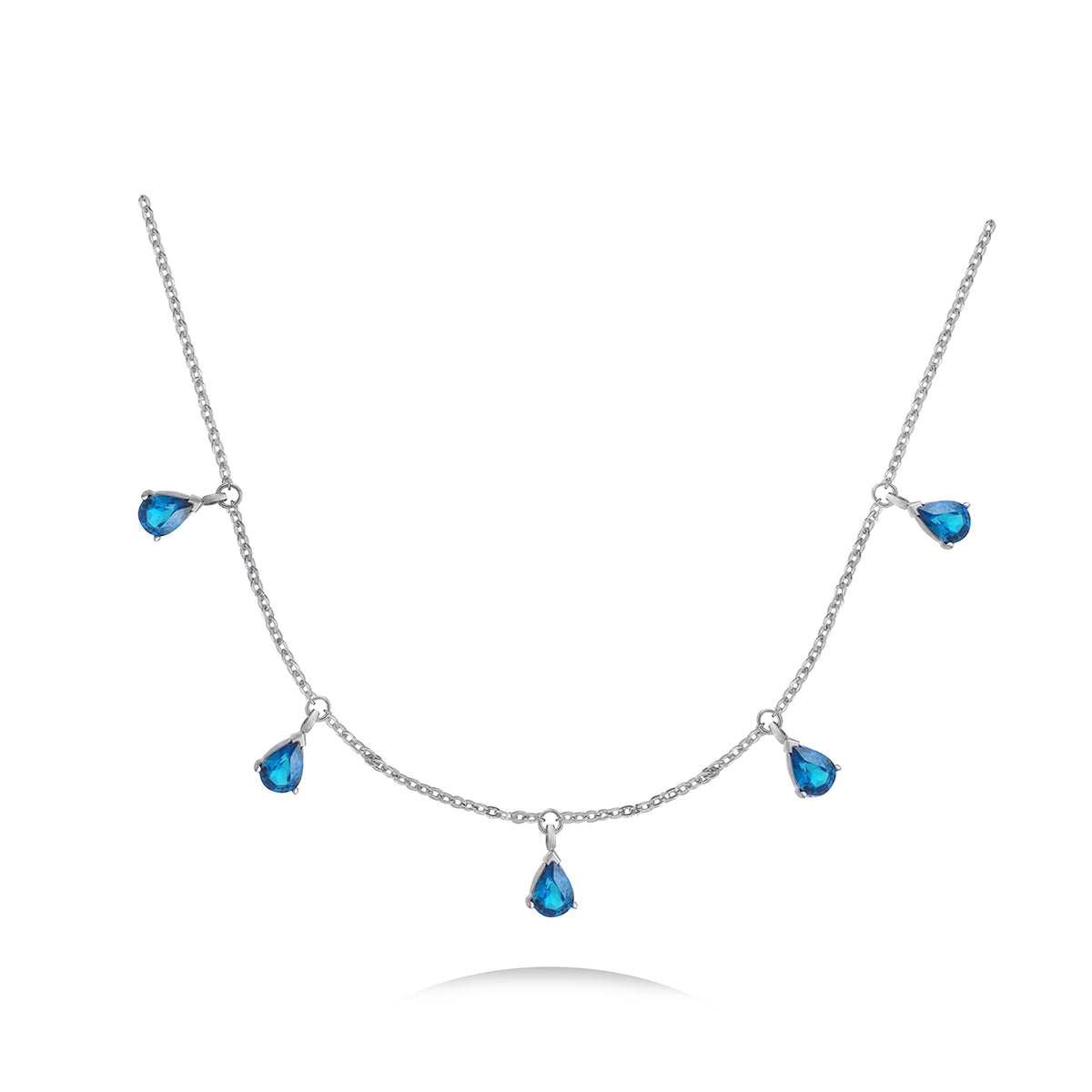 Waterfall Necklace in 18k White Gold