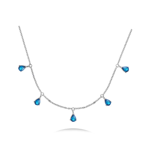 Waterfall Necklace in 18k White Gold