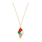 Ice Cream Charm Necklace In 18K Yellow Gold