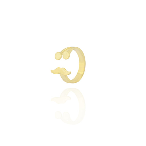 Mustache Ring in 18K Yellow Gold