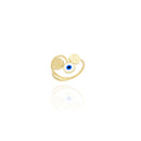 Evil Eye Warp Ring in 18K Yellow Gold