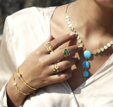 Daisy Double Ring in 18K Yellow Gold