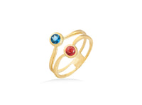 Birthstones Ring in 18K Yellow gold