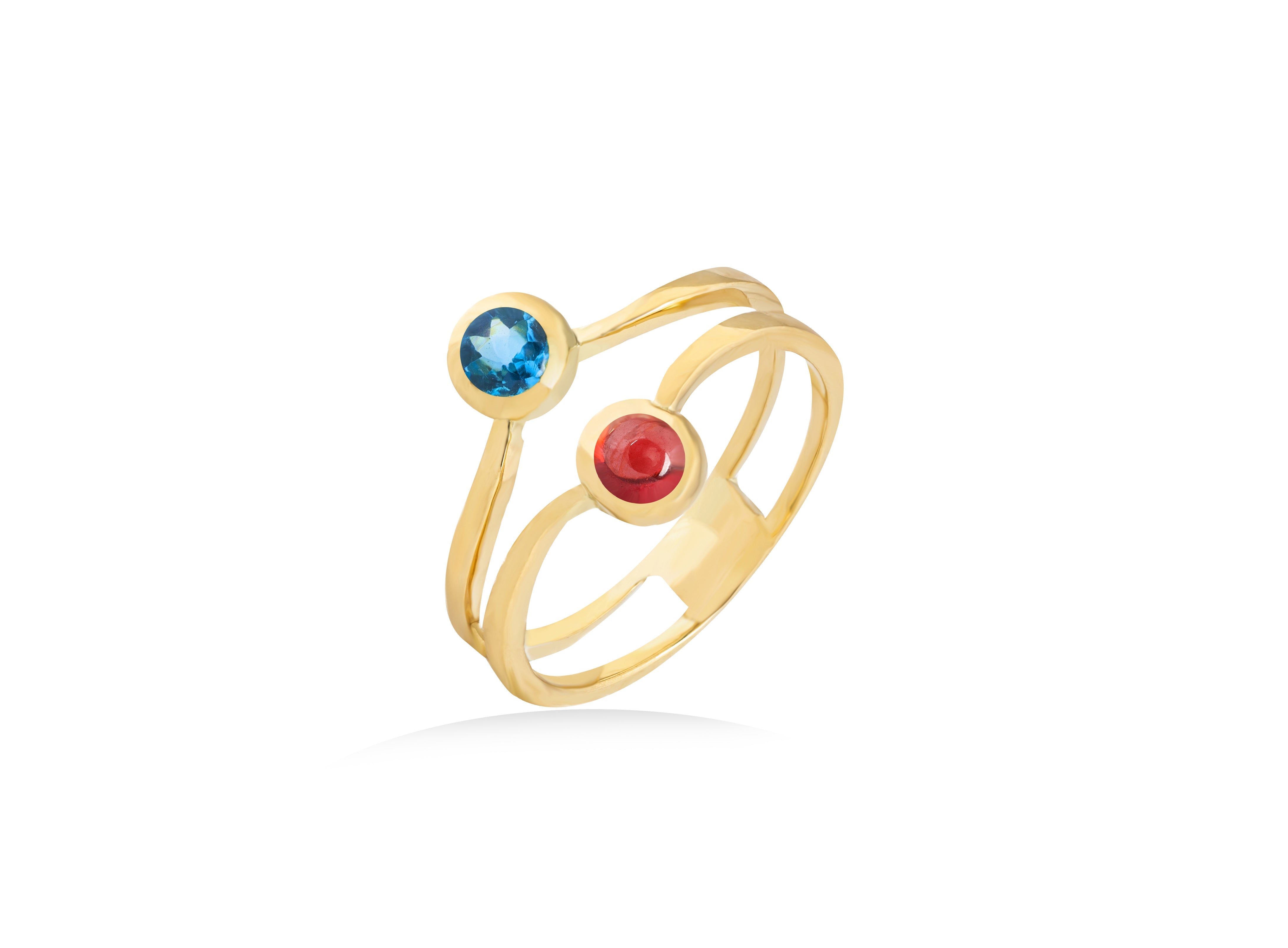 Birthstones Ring in 18K Yellow gold
