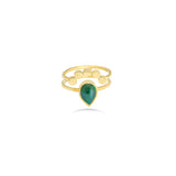 Pear Shape Emerald Ring in 18k Yellow Gold