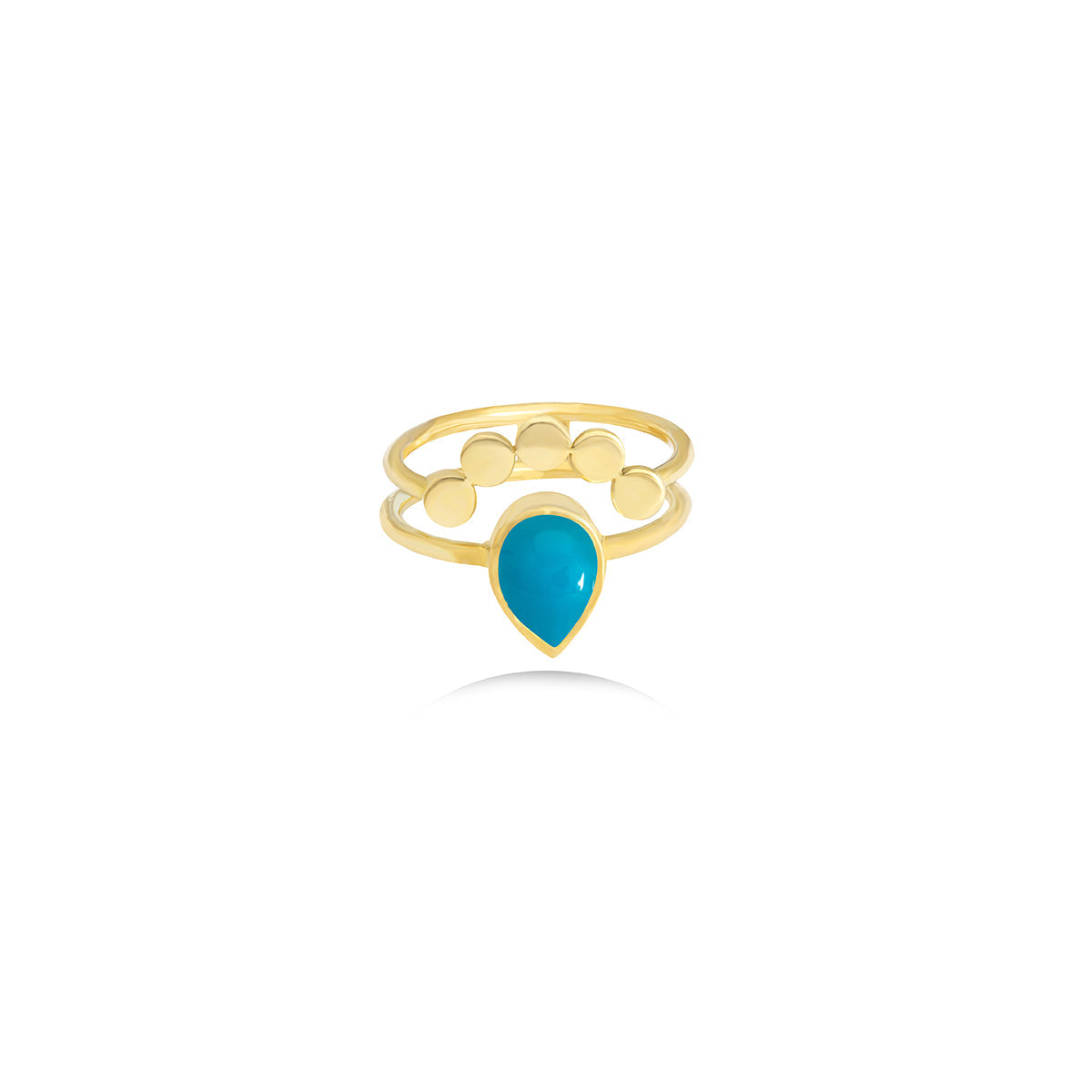 Pear Shape Turquoise Ring in 18k Yellow Gold