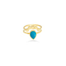Pear Shape Turquoise Ring in 18k Yellow Gold
