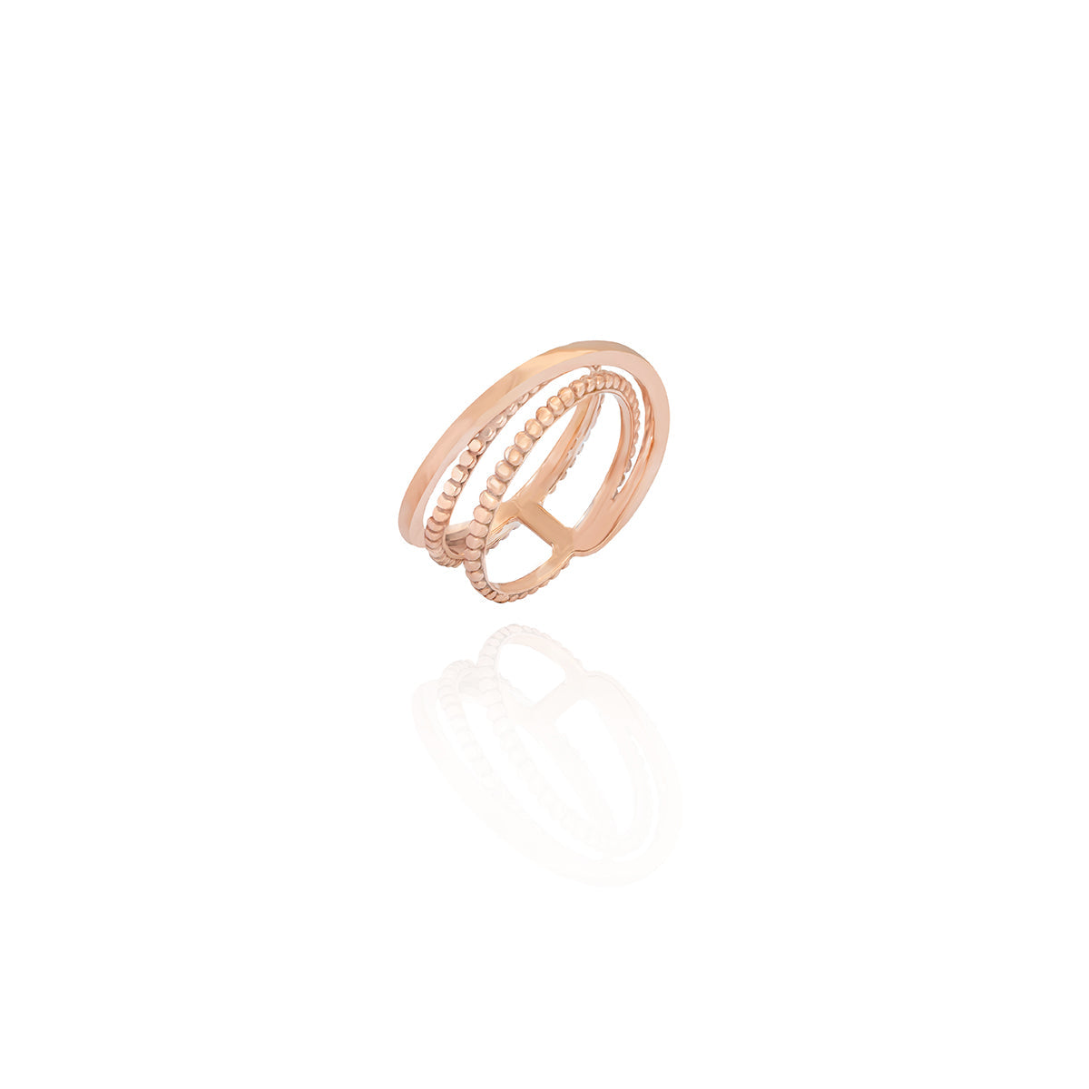 Beaded Wrap Ring in 18k Rose Gold