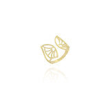 Louts Flower Cuff Ring in 18k Yellow gold