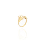 Louts Flower Cuff Ring in 18k Yellow gold
