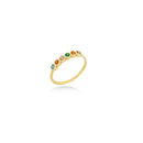 Colorful Gemstone Engagement Ring In 18K Gold - Yellow Gold