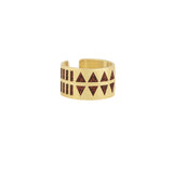 Brown Enamel Cuff Ring