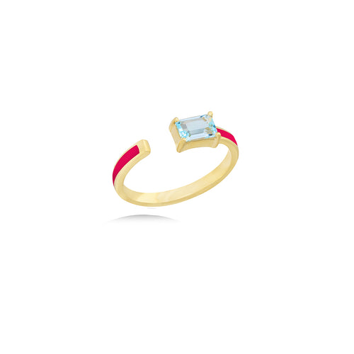 Enamel Ring in 18k Yellow gold
