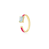 Enamel Ring in 18k Yellow gold